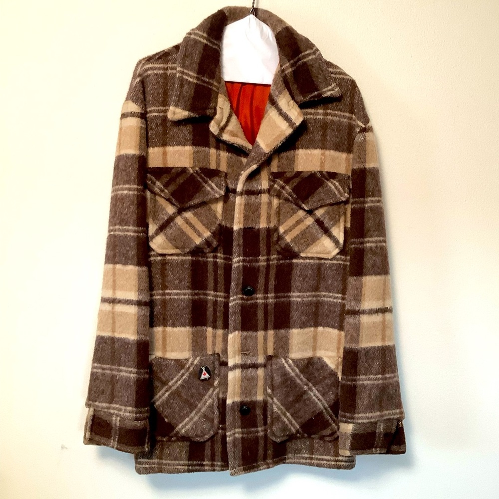 Vintage 1960's  Wool Mohair Button Up Flannel Coat